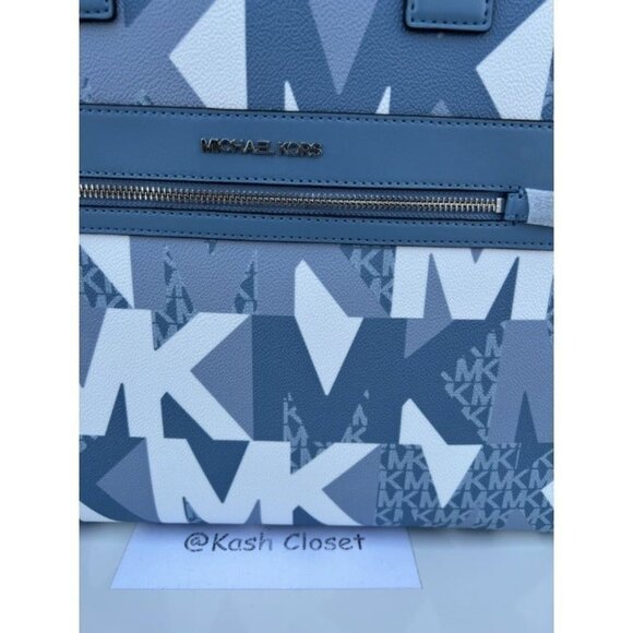 Michael Kors tote bag kenly large purse MK signature chambray multi - Picture 12 of 12